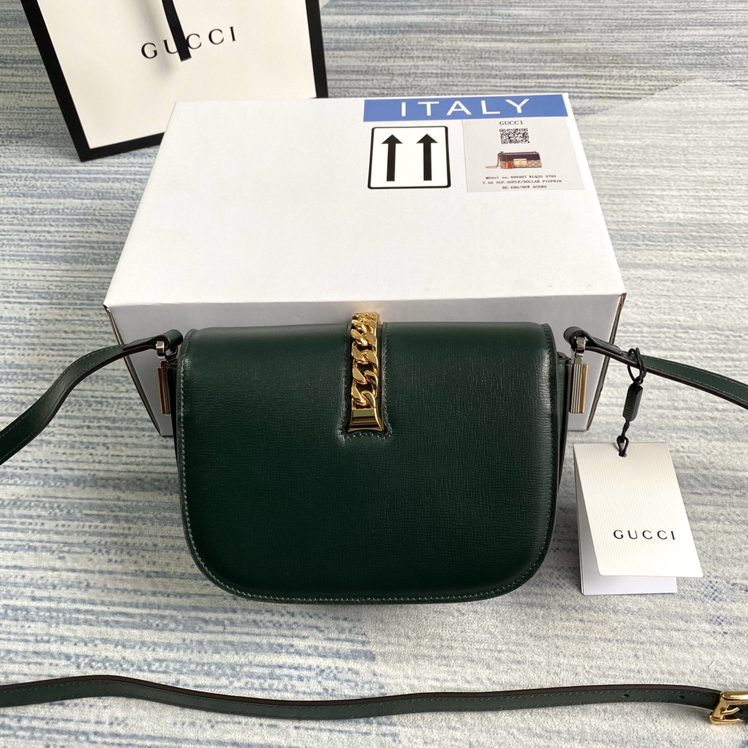 Gucci Sylvie 1969 Mini Shoulder Bag 615965 Green